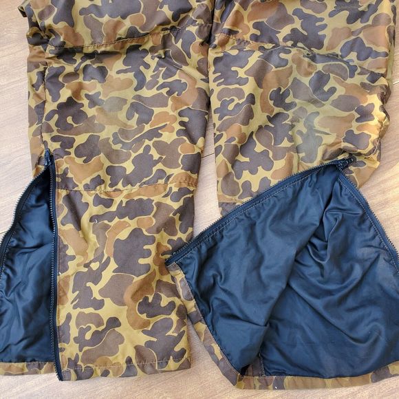 Vintage Stearns Duck Hunting Bouyant Camo Bib Overalls Pants PFD FB-7081 Mens XL - Picture 8 of 16